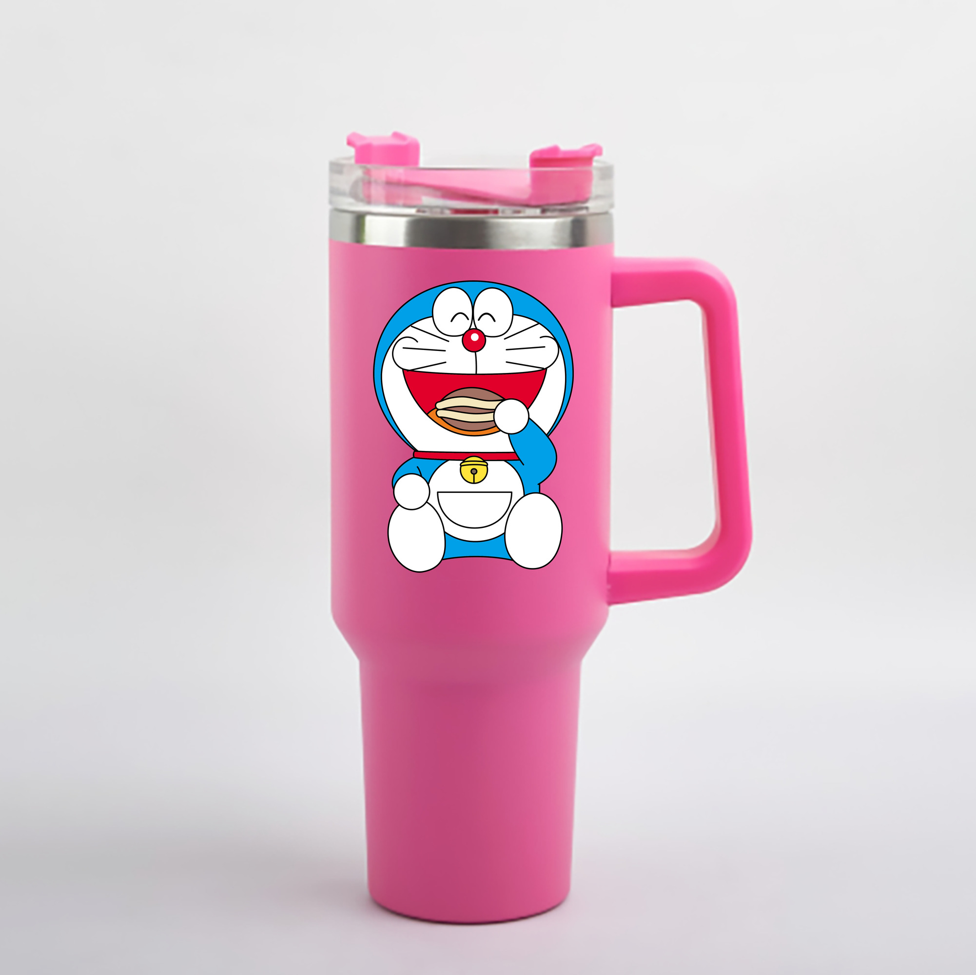（画像用） ドラえもん Doraemon 1200mL車用タンブラー - クリスタルステッカー（プラスチックストロー付き）